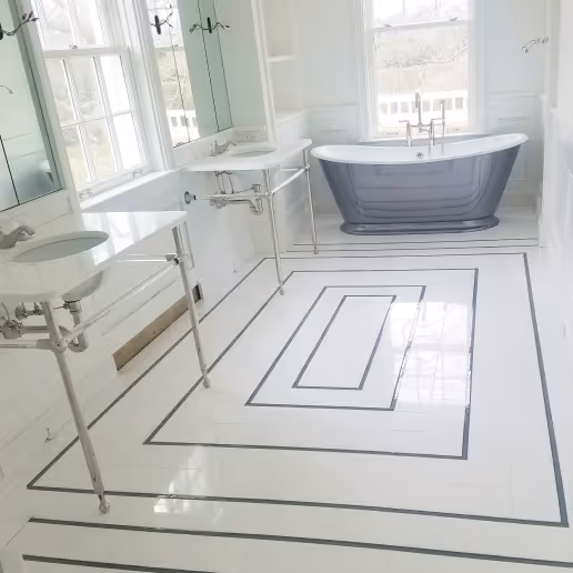 Custom bathroom with custom hand-wash and custom bathtub