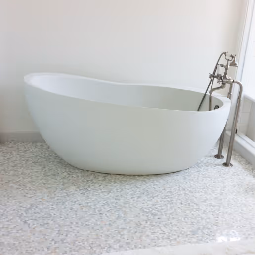 Custom tiles floor and custom bathtub