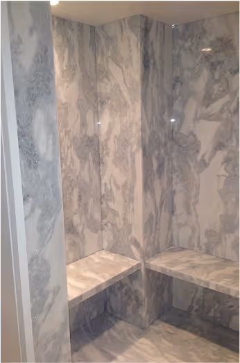 custom marmol sauna from another angle